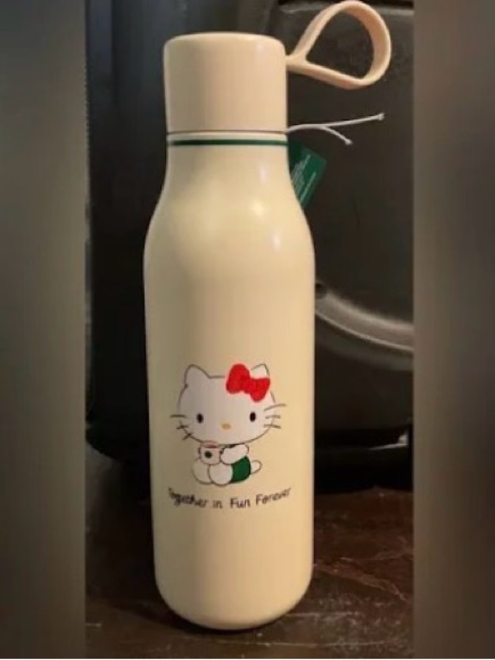 Hello Kitty Cream Stainless Bottle with Red Bow